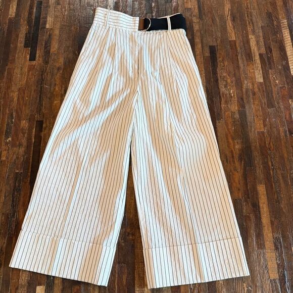 Tibi Pants - TIBI Cecil Striped Culottes With D-ring Belt - like new - high waist wide leg